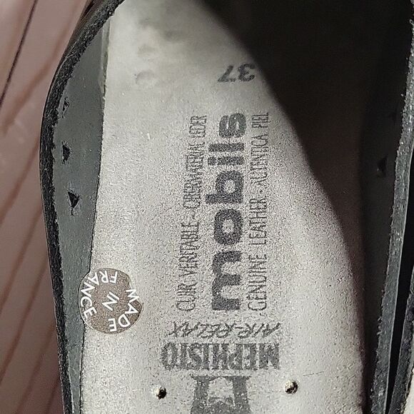 Mephisto Mobils Clog Shoes Suede Mules Black  Perforated Cut outs  Slip-on 37 - Picture 9 of 12